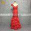 Real Sample Pictures One Shoulder Organza Red Color Party Dresses Women Evening
