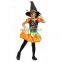 Cute Pumpkin Patch Witch Costume Kids Halloween Cosplay Costume