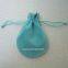 Luxury Elegant Green Color Drawstring Velvet Jewelry Velvet Gift Bag For Jewelry Packaging