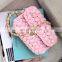 Yarncrafts Fashion Handmade Crochet bag metal chain Shoulder Crossbody bag Ladies handbag