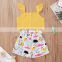 Baby Girl's Sets 2020 Summer Girl's Vest + Dinosaurs Shorts 2Pcs Outfit Set