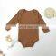 Khaki Organic Cotton Baby Casual Dresses Long Sleeve Bodysuit Romper