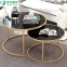 Golen Modern marbling round tea table sofa side simple wrought steel coffee table