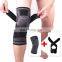Cross fit training knee pads brace compression sports knee sleeve support with adjustable straps