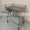 High quality stainless steel operating trolley medical instrument with 2 drawers for hospital or clinic