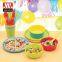 Plastic Kids Dinnerware Plates Bowls Cups Cutlery Set For Children Baby School Tableware Set