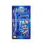 Factory price dark blue men's hair removal knife with rubber handle professional hair knife