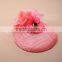 New Style Sinamay Base Fascinator Hat With Fabric Flower For Wedding Hair Accessories