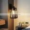 Creative Glass Box Iron Golden Triangle Rural Outdoor Indoor Balcony Bedroom Bar Restaurant Wall Lamp Sconces