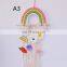 Boho Style Home Decoration Macrame Wall Hanging Rainbow Hair Bow Holder for Girls Room