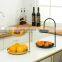 Modern Living Room Use Dining Table Metal Hanging Kitchen Wire Rack Iron Fruit Basket 2 Tier