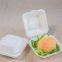 Customizable 450ml Refrigerator & Microwave Safe Biodegradable 6 Inch Sugarcane Bagasse Burger Box Clamshell