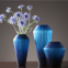 Factory Wholesale Hand Blown Blue Colored Glass Shaped Table Decoration Glass Flower Vase