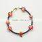 fashion handmade European Murano glass bead thin leather bracelet