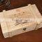 Newly 2015 promotional wooden gift box for wine 2-bottles wooden wine box