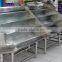 APEX supermarket shelf or grocery stainless steel fruit vegetable display rack/vegetable and fruit display shelves