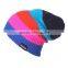 promotional wholesale cheap winter adult custom woolen stripe pattern knit cap