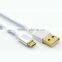 Factory Wholesale 1.0M Braided Micro USB Data Cable With Gold Plated Head