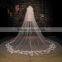 BV1001Top Quality Elegant Ivory Appliques Bridal Veils Lace Design 2015 Wedding Long Veils
