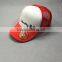 5-panel fashion red white foam mesh trucker cap/hat