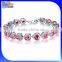 Top Quality 925 Sterling Silver Pave Diamond Heart Tennis Bracelet