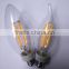 hot sale high lumen filament bulb c35t 4w dimmable led candle light with tail