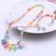 Children diy colour bead jewelry rose flower acrylic plastic necklace