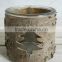 natural material wooden craft birch bark glass candle holder