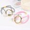 2016 Fashion Cube Flash Crystal Metal Circle Double Hair Rope Elastic Ponytail Holder Hair Clip Accessories For Women & Girls