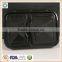 800ml Disposable Plastic Two Compartments Black Food Container hinging Lid SGS/FDA Appoval Microwave Oven safe