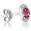 18K gold natural diamond plated ruby earring for women