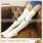 Burgundy solid color unpatterned knee high stockings