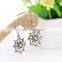 Sliver Plated Drop Dandelion Shaped Dangle Earring Vintage Jewelry