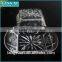 LX-H009 Old Fathion Engraved Crystal Glass Butter Dish With Cover