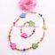 >>>2016 YIWU T&J New Korean Style Kids Candy Color Heart Children Fashion Handmade Beaded Necklace Bracelet Jewelry Set/