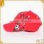 2016 new high quality red 100% cotton 6 panel printed embroidered child safety baseball cap
