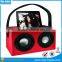 2x5W deep bass Wireless Boombox bluetooth Wooden speaker with strap