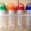 680ml clear plastic tritan bottle with fruit infuser