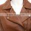 women leather jackets & cognac color and fur on collar