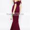 Plain dye slim fit slip dress off shoulder long evening dress
