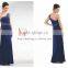 Exquisite Embroidered Flower Patterns One-shoulder Royal Blue Mermaid Dress