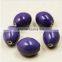 Bead porcelain purple 27x22mm oval.