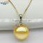 2016 new fashion 11-12mm gold round freshwater jewel original pearl pendant