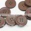 High Quality Round 4 Holes Light Brown Real Leather Button with for Woman's Garments Coat Sweater