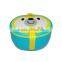 Three layers oval shape kids plastic lunch box with handle