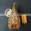Wholesale Hot Sell Beautful Tower-shape Metal Incense Burner With Cryatsl and Hexagonal