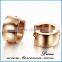 High polished plated ladies daily wear stainless steel earrings rose gold