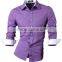 2016 New Fashion Men Long Sleeve Casual Slim Cotton Dress Shirts