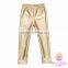 New fashion baby girls gold color PU pants