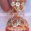 JADAU GOLD PLATED Dangler ORANGE BEADS JHUMKA TEMPLE EARRINGS real look
